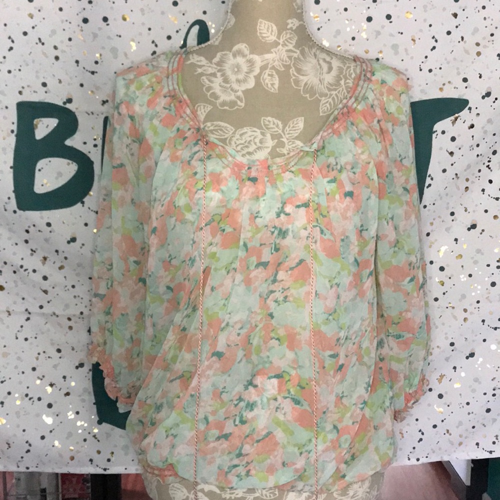 Max Studio Teal Floral Print